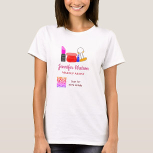 Camiseta artista de maquillaje agregar nombre sitio web cor