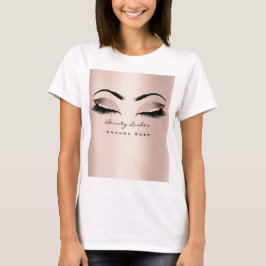 Camiseta Artista de maquillaje Belleza Lash Studio Rosa Blu