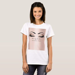 Camiseta Artista de maquillaje Belleza Lash Studio Rosa Blu
