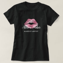 ARTISTA DE MAQUILLAJE Logo Rosa Besos Nombre