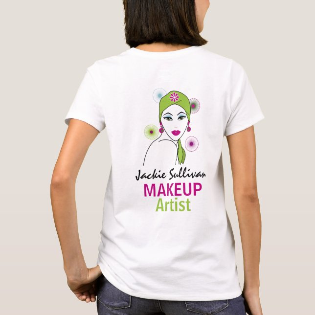 Camiseta Artista de maquillaje retro (Reverso)