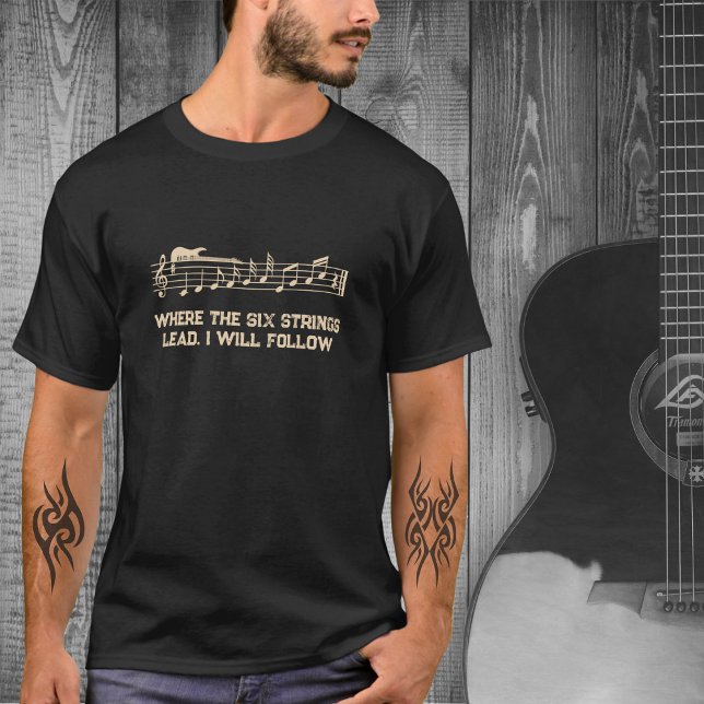 Camiseta Artista de música Black and Tan Guitar T-Shirt (Music Artist Black and Tan Guitar T-Shirt)