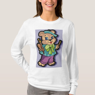 Camiseta Artista de osito de peluche con boina y pinceles