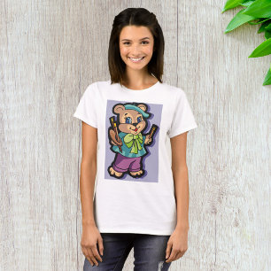Camiseta Artista de osito de peluche con boina y pinceles