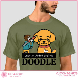Camiseta Artista de perro de Doodle dorado personalizado ma
