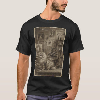 Camiseta Artista de tatuajes de gato sepia vintage – Divert