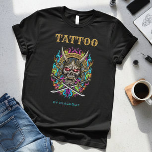 Camiseta Artista de Tatuajes Estudio de Tatuajes Samurái Ca
