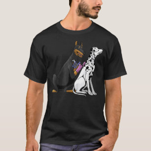 Camiseta Artista de tatuajes genial perro doberman dálmata