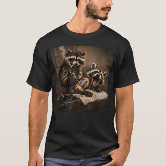 Camiseta Artista de tatuajes mapache divertido puede tatuar