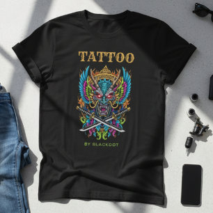 Camiseta Artista de tatuajes profesional Máscara de demonio