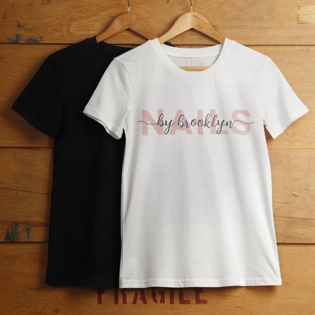 Camiseta Artista de uñas de tipografía moderna (Subido por el creador)