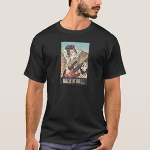 Camiseta Artista Guitarista Japonés Samurai Tocando Guitarr