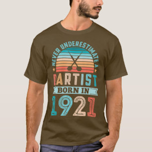 Camiseta Artista nacido en 1921 Darts 100 cumpleaños retro