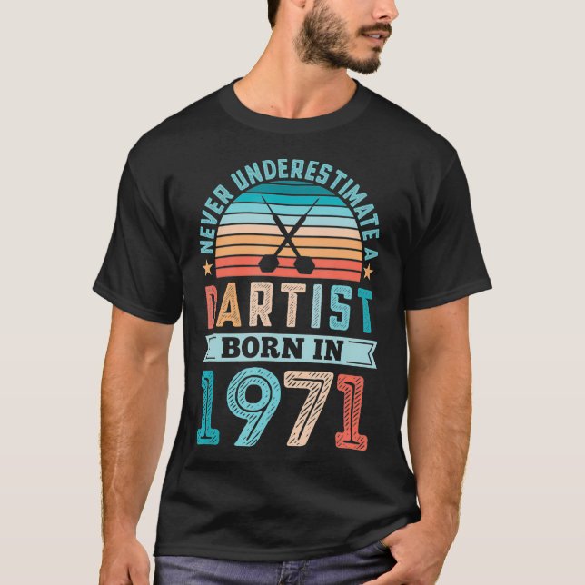 Camiseta Artista nacido en 1971 Darts 50th Birthday Retro G (Anverso)