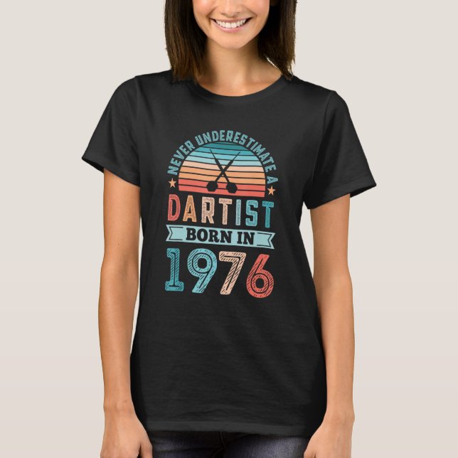 Camiseta Artista nacido en 1976 50º cumpleaños Darts (Anverso)