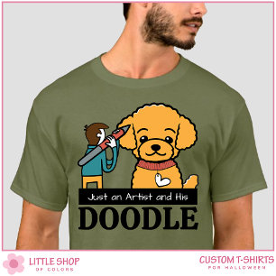 Camiseta Artista Personalizado de Perro Golden Doodle Hombr