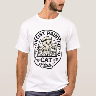 Camiseta Artista Pintor Gato Gato Divertido Gráfico - Artis