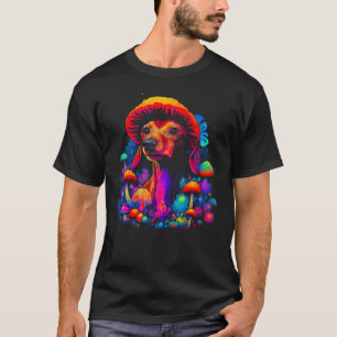 Camiseta Artista pop Dachshund Perro Mushroom psicodélico