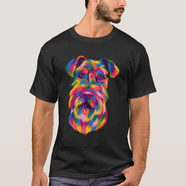 Camiseta Artista pop Schnauzer Mascota de pezuñas cutáneo r (Anverso)