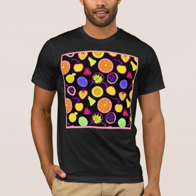 Camiseta Artista vibrante de frutas de neón (Anverso)