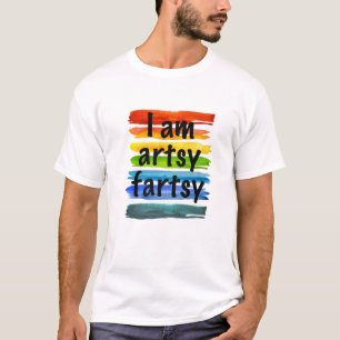 Camiseta Artista Yo soy Artsy Fartsy Rainbow Paint Striped 