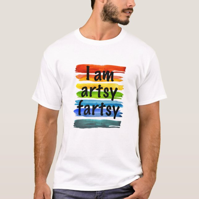 Camiseta Artista Yo soy Artsy Fartsy Rainbow Paint Striped  (Anverso)