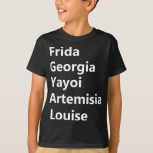 Camiseta Artistas mujeres Frida Georgia Yayoi