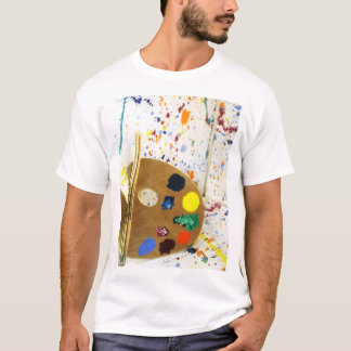 Camiseta Artistas pintan paleta y paleta de pintura