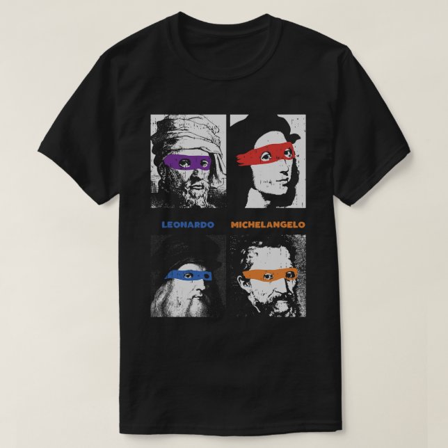 Camiseta Artistas renacentistas de Ninja dicen pop Art Pai (Diseño del anverso)