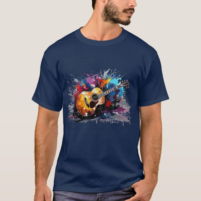 Camiseta Artistic Abstract Guitar Music Lover's Art (Anverso)