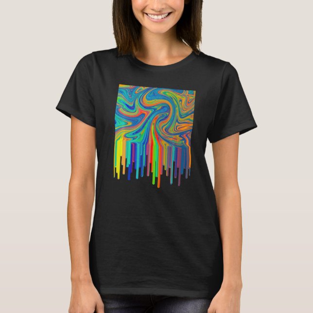 Camiseta Artistic Acrylic Pouring Art Painting Artists Teac (Anverso)