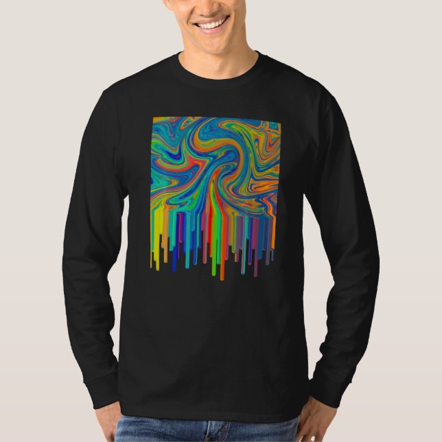 Camiseta Artistic Acrylic Pouring Art Painting Artists Teac (Anverso)