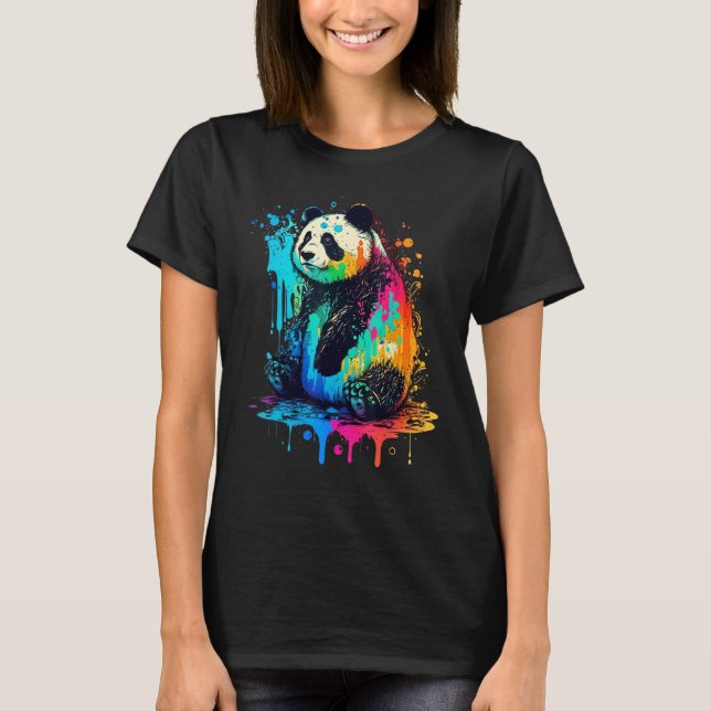 Camiseta Artistic Colorful Pop painted Panda (Anverso)