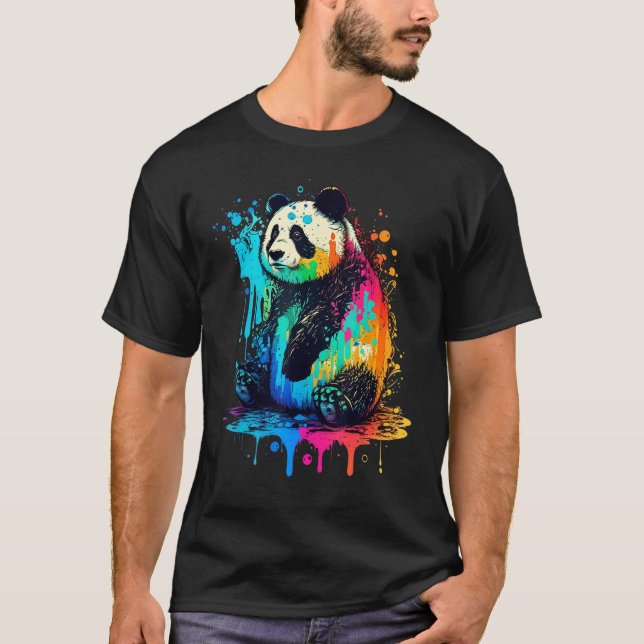 Camiseta Artistic Colorful Pop painted Panda (Anverso)