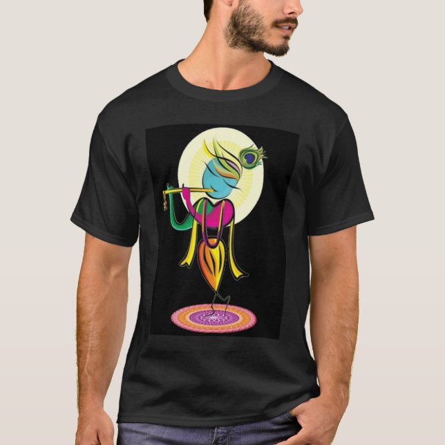 Camiseta Artistic colourful Lord Shri Krishna with flute! (Anverso)