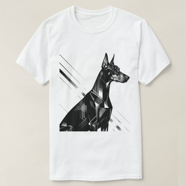 Camiseta Artistic Doberman Pinscher & Watercolor German She (Diseño del anverso)