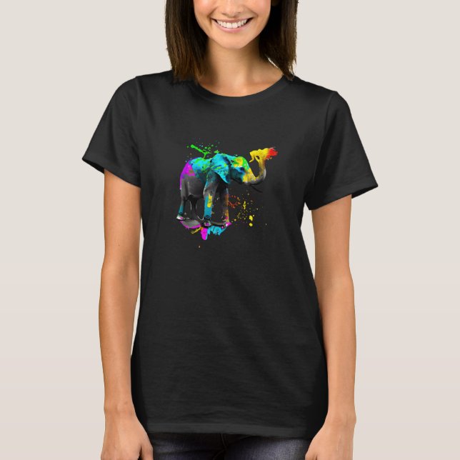 Camiseta Artistic Elephant Paint Splash (Anverso)