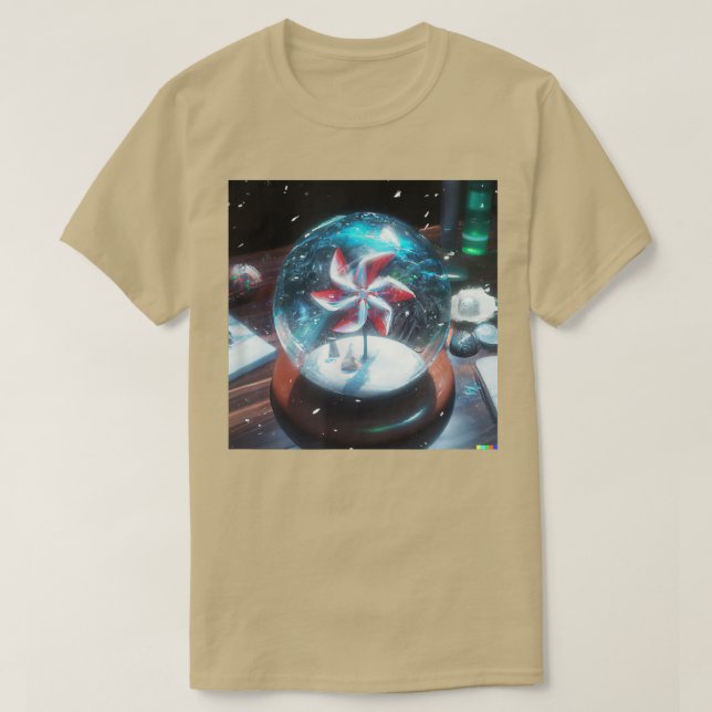 Camiseta Artistic space pinwheel snow globe artsy painting  (Diseño del anverso)