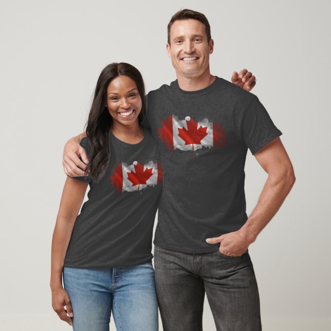 Camiseta Artistic Splatter Canada Flag Graphic Tee (Unisexo)