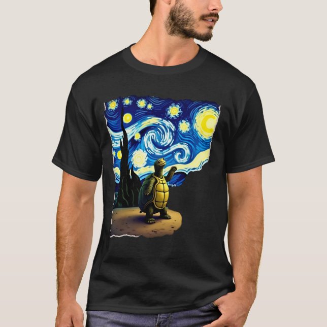 Camiseta Artistic Turtle Shirt  Starry Night Turtle (4) (Anverso)