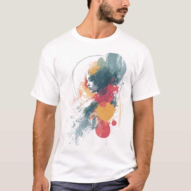 Camiseta Artistic Unisex T-Shirt - Vibrant Abstract Design  (Anverso)