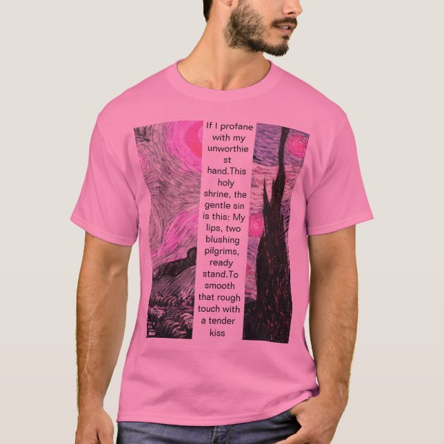 Camiseta Artistic Van Gogh Broken Paint Pink (Anverso)
