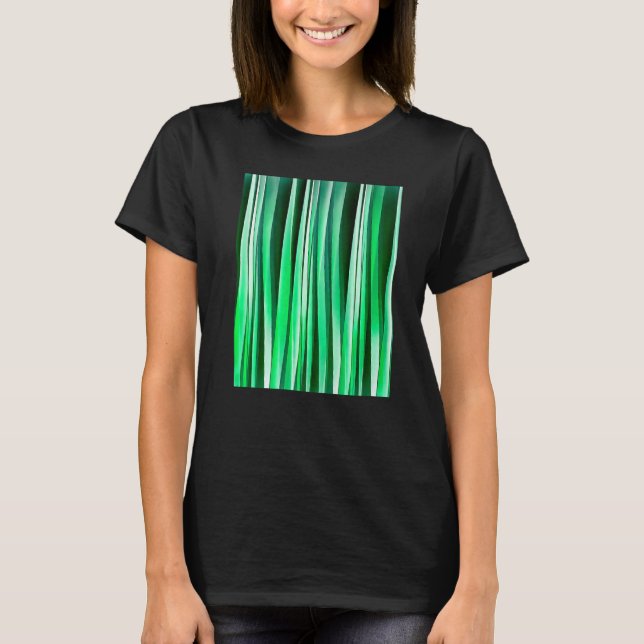 Camiseta Artistic Vertical Stripes Aquamarine Green Hues (Anverso)