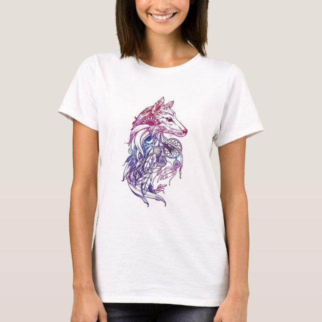 Camiseta Artistic Watercolor Wolf (Anverso)