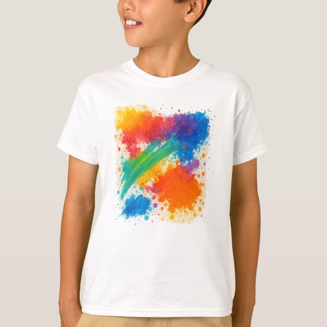 Camiseta artística colorida para niños (Anverso)
