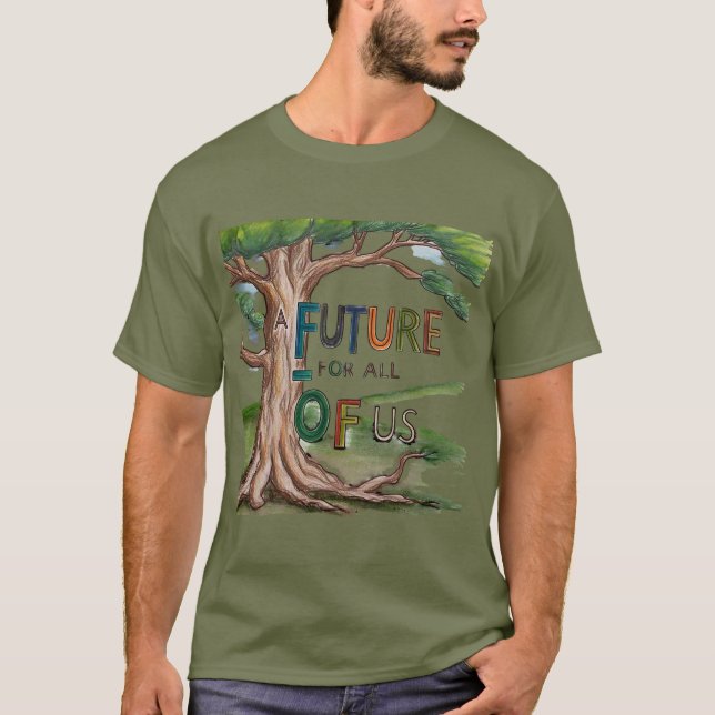 Camiseta artística de árbol de colores dibujada a  (Anverso)