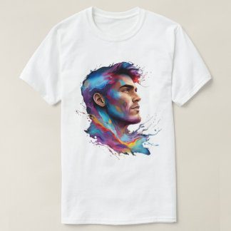Camiseta artística de cara colorida - Diseño único