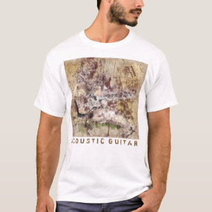 Camiseta artística de la guitarra acústica del