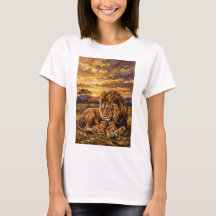 Camiseta artística de león de la familia Savannah 