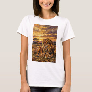 Camiseta artística de león de la familia Savannah 